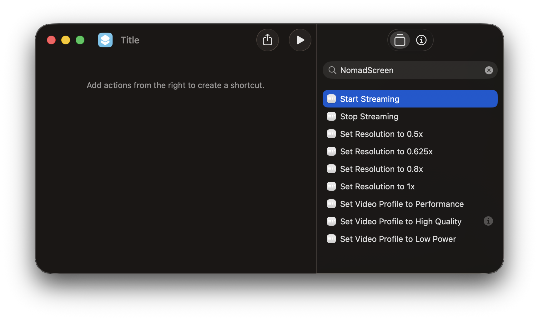 macOS Shortcuts integration